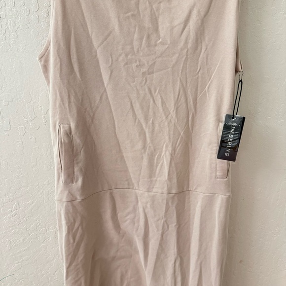 Kimberly Cream Sleeveless Midi Side Slit High Neck Lounge Dress Large - Picture 2 of 6